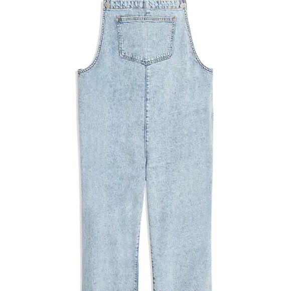 WeWoreWhat Culotte Indigo Denim Cuffed Overalls - Zia Light Rustic, Size S - Picture 5 of 11